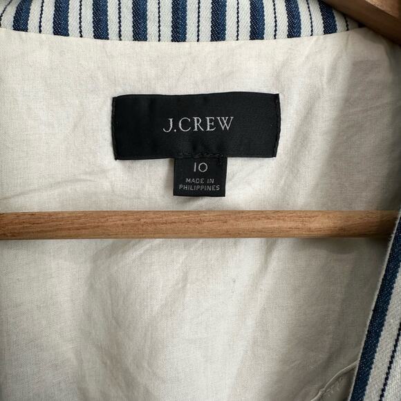 J. Crew Willa Cotton Blend Striped Blazer in Stripe 10 - Picture 3 of 13